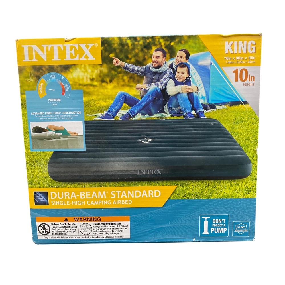 Intex Dura-Beam Standard King Single-High Camping Airbed 10in‎ Blue 66168WL